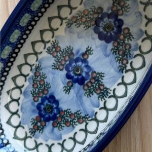 Blue Floral Ceramic Decorative Plate